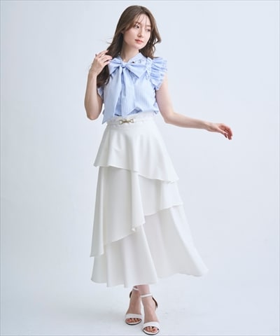 【4/3(Fri)発売】ベルト付きティアードスカート