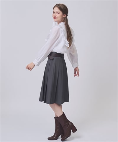 【2/20(Fri)発売】ベルト付きプリーツミディ丈スカート