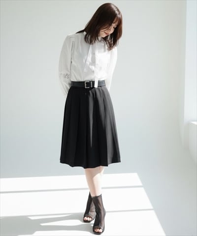 【2/20(Fri)発売】ベルト付きプリーツミディ丈スカート
