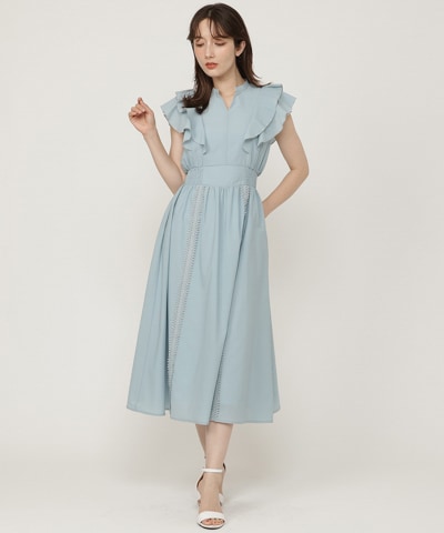 【7/17発売】レースディティールフリルワンピース