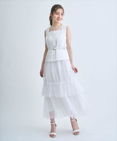 【3/31(Tue)発売】ツィードジレチュールスカートドッキングワンピース