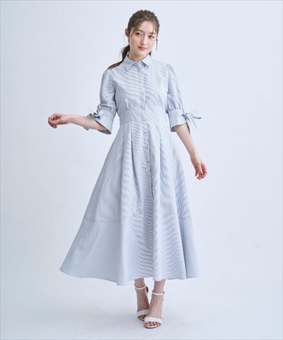 【3/28(Sat)発売】リボンストライプシャツワンピース