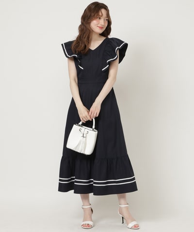 【5/14(Fri)発売】配色袖フリルワンピース