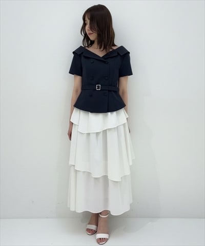 【3/13(Fri)発売】オフショルジャケットドッキングワンピース