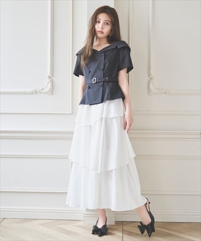 【3/13(Fri)発売】オフショルジャケットドッキングワンピース