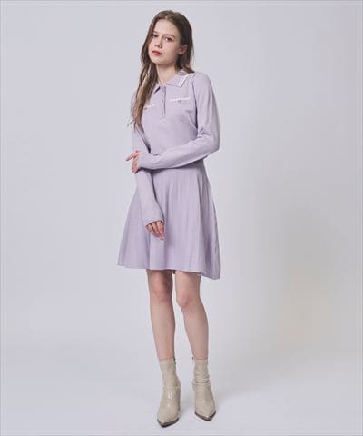 美品【Swingle】ファー切替Vネックワンピース(M)パール装飾フェミニン SWINGLE/ワンピース｜公式オンラインショップ｜バーンデストローズ