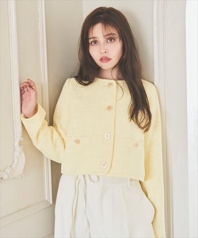 ラメツイードノーカラージャケット