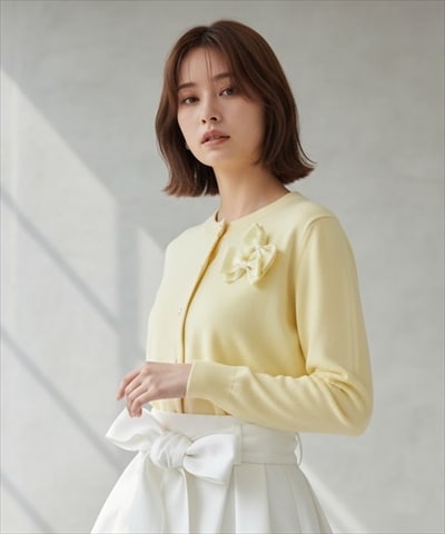 【2/20(Fri)発売】リボンブローチ付きカーディガン
