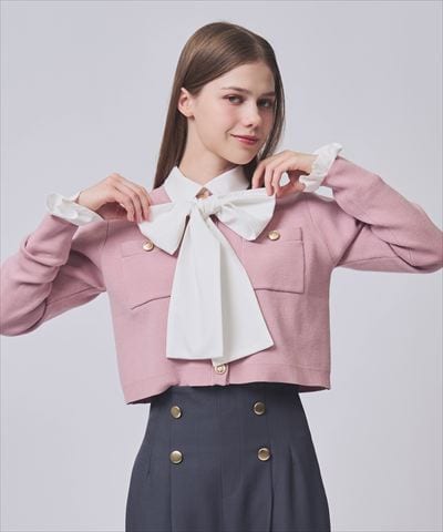 【1/30(Fri)発売開始】金ボタンクルーネックカーディガン