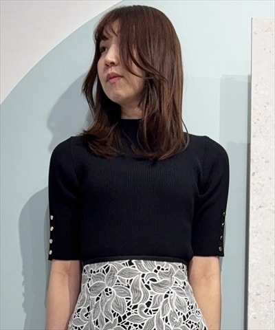 【3/19(Thu)発売】5分袖金ボタンリブニット