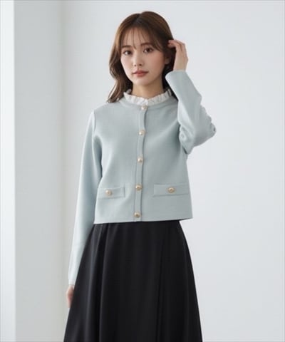 【2/21(Sat)発売】エンブレムボタンニットジャケットカーディガン