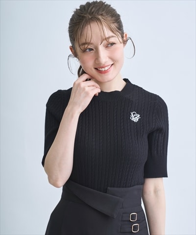 【4/10(Fri)発売】刺しゅう入りケーブニットプルオーバー