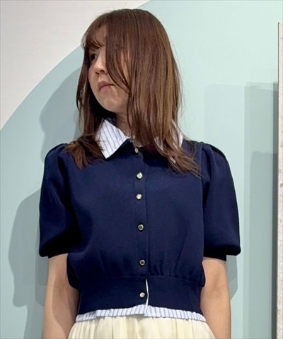 【3/24(Tue)発売】シャツレイヤードニットプルオーバー