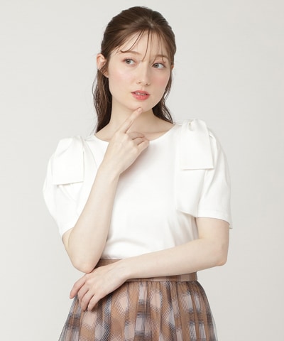 【6/11発売】ショルダーリボンTシャツ