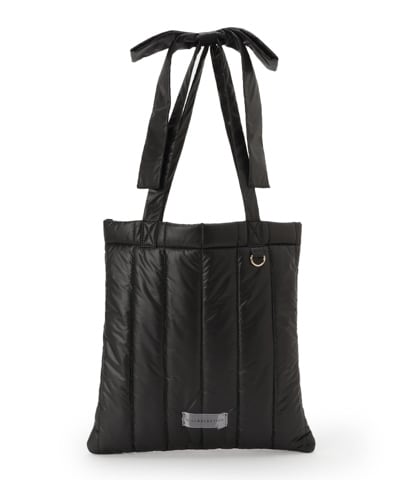 リボンショルダーキルティングトート