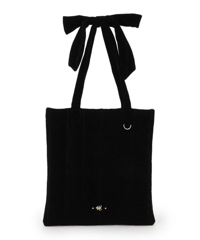 ショルダーリボンベロアトート