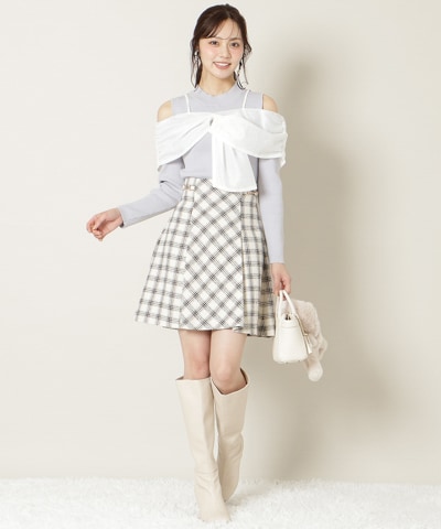 ビットデザインツイードミニスカート