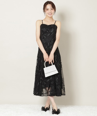 刺繍レースキャミワンピース