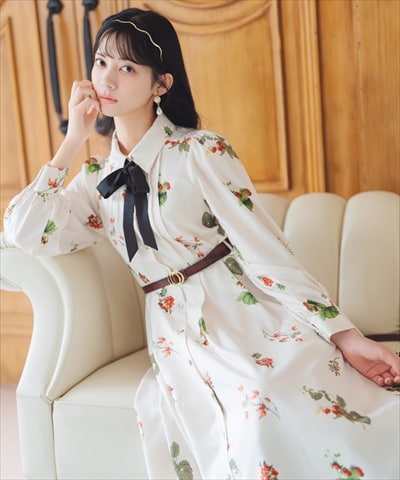【12/5(fri)10時発売】ウィンターボタニカルリボンタイワンピース