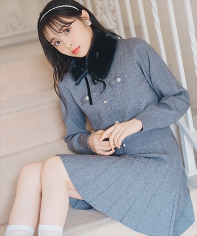 【11/21(fri)10時発売】ファーティペット付きニットSETUP