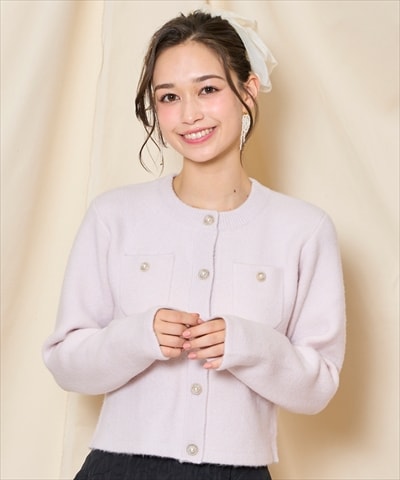 【再入荷予約受付中】モヘアライクニットジャケット