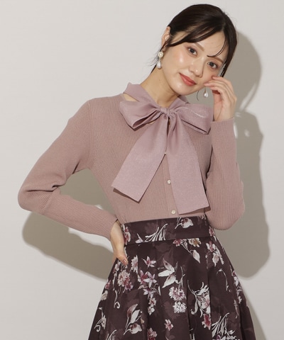 シアーリボンニット