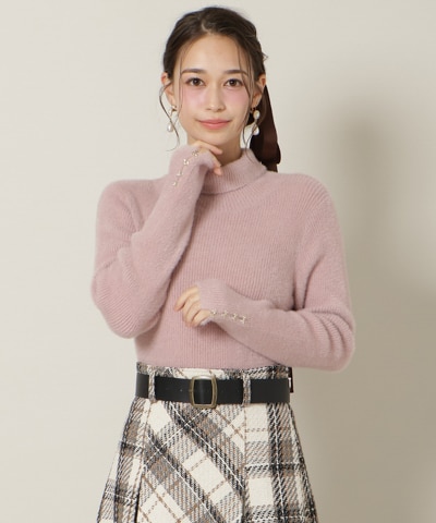 FOXライクヤーンタートルネックプルオーバー