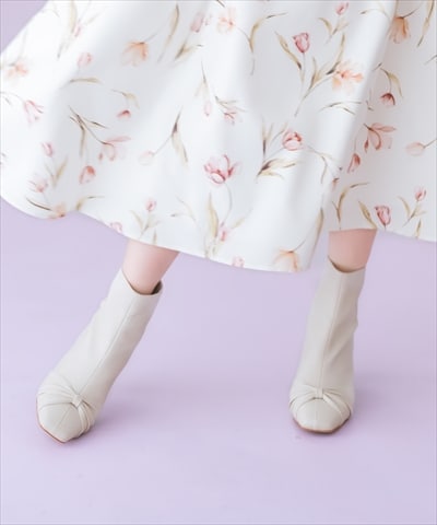 フロントリボンショートブーツ