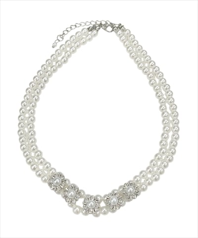 フラワービジューパールネックレス