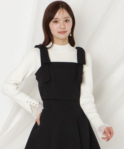 【LAME TWEED series】リボンショルダービスチェ