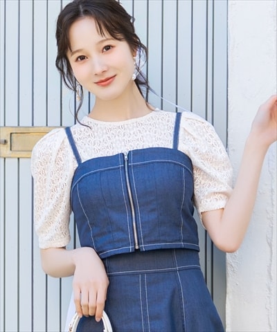 【3/19(thu)10時発売】フロントZIPデニムビスチェ