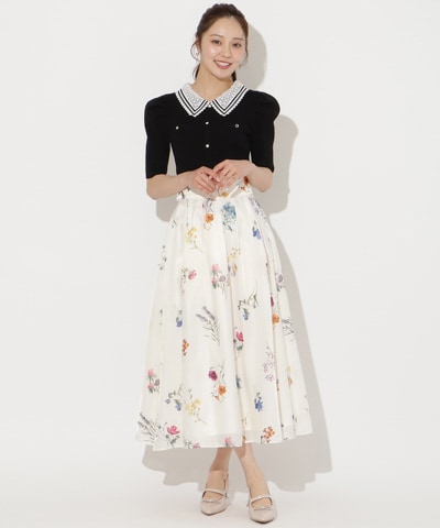 【3/12(thu)発売】ボタニカルフラワーシアータックスカート