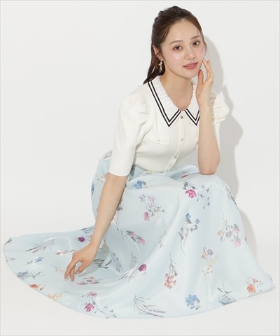 【3/12(thu)発売】ボタニカルフラワーシアータックスカート