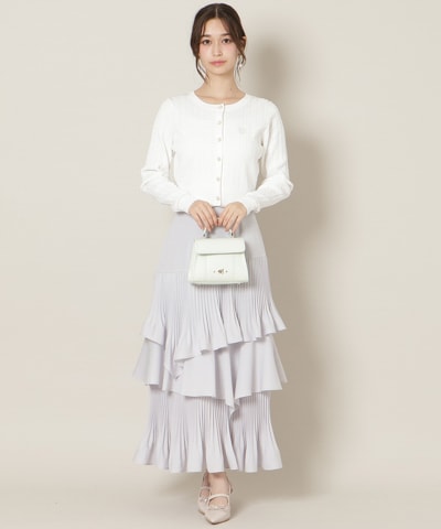 プリーツシフォンティアードスカート