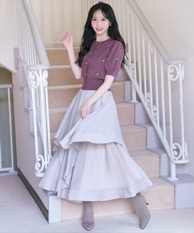 ランダムウェーブヘムシアースカート