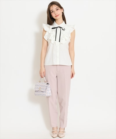 パールデザインテーパードパンツ