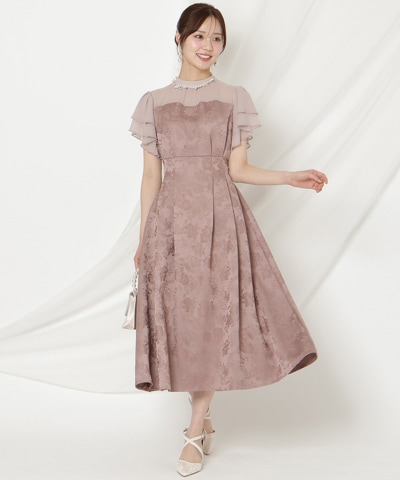 ジャガードタックフレアワンピース