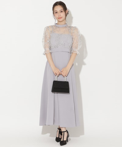 バックウエストリボンブラウス×フレアキャミワンピース
