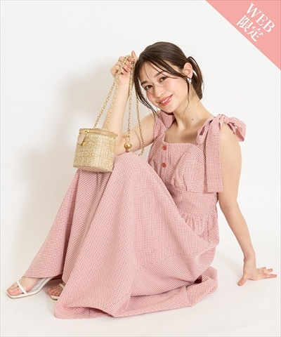 【GW SPECIAL PRICE】リボンショルダーギャザーワンピース
