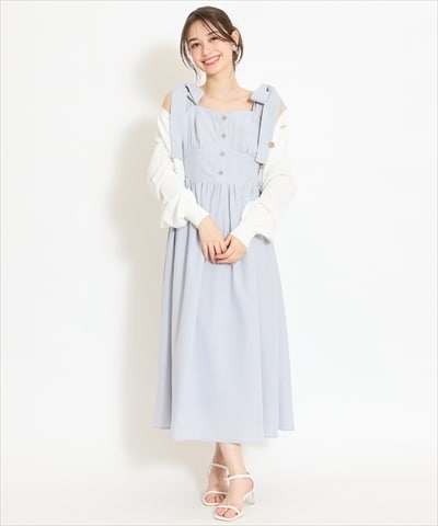 【SPECIAL PRICE】リボンショルダーギャザーワンピース