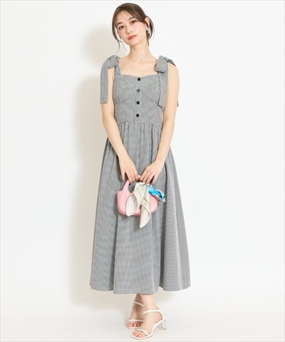【GW SPECIAL PRICE】リボンショルダーギャザーワンピース