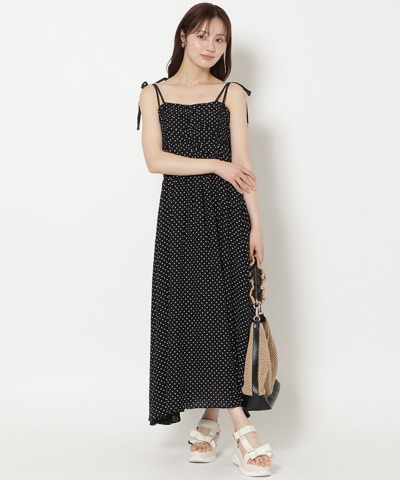 【7/16(thu)発売】リボンショルダーギャザーキャミワンピース
