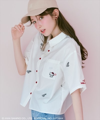 【8/7(fri)発売】WILLSELECTION×HELLO KITTY 刺繍クロップドシャツ