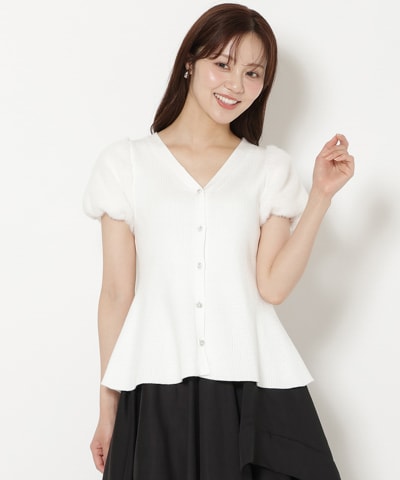 【8/7(fri)発売】ファースリーブペプラムニットカーディガン