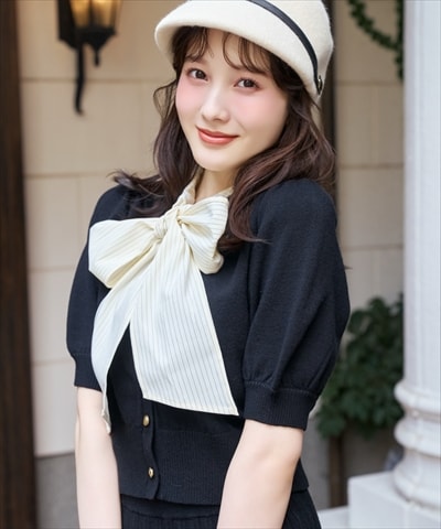 【Knit setup Series】リボンタイドッキングパフニット