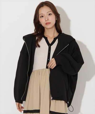 ダンボールポンチフードジップパーカー