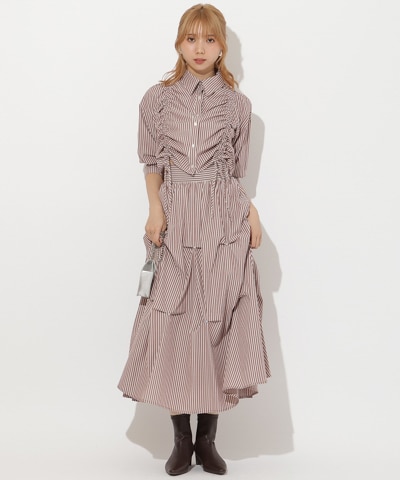 ストライプビジューティアードスカート