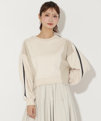 ライン入り裏毛トップス