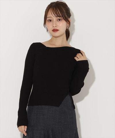 アシメＶネック長袖プルオーバー