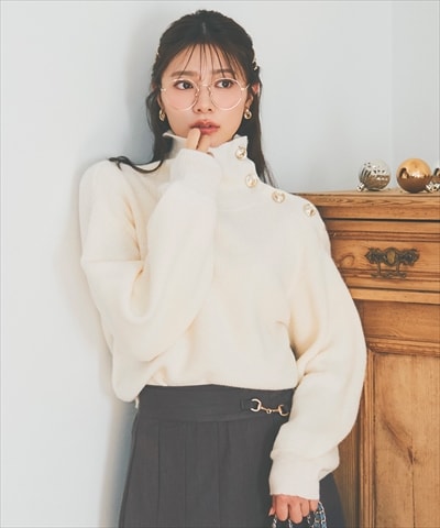 ショルダーボタンマルチウェイニットプルオーバー